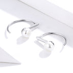 925 Sterling Silver Earrings in Rose Gold with Beads for Women