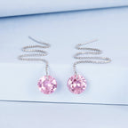 925 Sterling Silver Earrings with 0.8cm Main Stone and CZ for Women