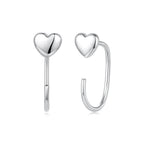925 Silver White Gold Plated 1.4cm Brass Earrings for Women