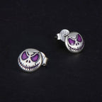 925 Sterling Silver Enamel Oxidized Earrings - 8mm for Women