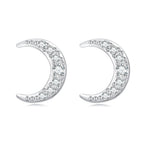 925 Sterling Silver Earrings with Pavé Setting CZ, 0.8*0.6cm for Women