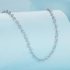 925 Sterling Silver Necklace with Platinum Plating, 395+55mm Length, 3.0mm Width for Women