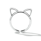 925 Sterling Silver Oxidized Paw Design Ring