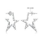 925 Sterling Silver White Gold Plated 2.3 cm Copper Earrings for Women