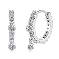 925 Sterling Silver White Gold Plated CZ Hoop Earrings for Women