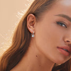 925 Sterling Silver Earrings with Pavé Setting and Platinum Plating