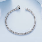 925 Sterling Silver Plated Platinum 17.0 Size Bracelet for Women