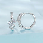 925 Sterling Silver Earrings with CZ White Gold Plating
