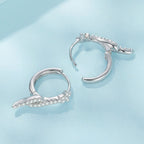 925 Sterling Silver Plated White Gold Earrings with CZ for Women