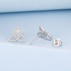925 Sterling Silver White Gold Plated Pavé CZ Earrings