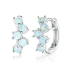 925 Sterling Silver Earrings with Translucent Opal