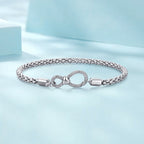 925 Sterling Silver Infinity Love Bracelet for Women - Size 17.0
