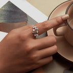 925 Sterling Silver White Gold Plated Pavé Setting CZ Ring for Women