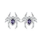 925 Sterling Silver Earrings with Pavé Setting CZ, Size 13*12mm