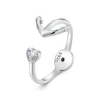 925 Sterling Silver Plated Platinum Ring with Pavé Setting for Men