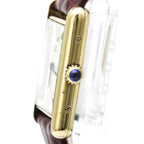 Cartier Tank Vermeil Gold Plated Leather Quartz Mens Watch — CR-590005