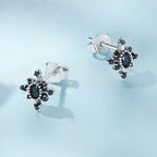 925 Sterling Silver Earrings with Pavé Setting CZ, Size 0.8*0.7cm for Women