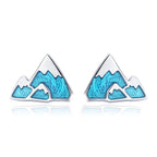 S925 Sterling Silver Earrings 0.7*0.9cm with Plated Platinum and Enamel