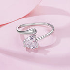 925 Sterling Silver Ring with Pavé Setting CZ, 0.6 cm Width, Style E for Women