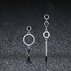 925 Sterling Silver Oxidized Pavé Setting CZ Earrings