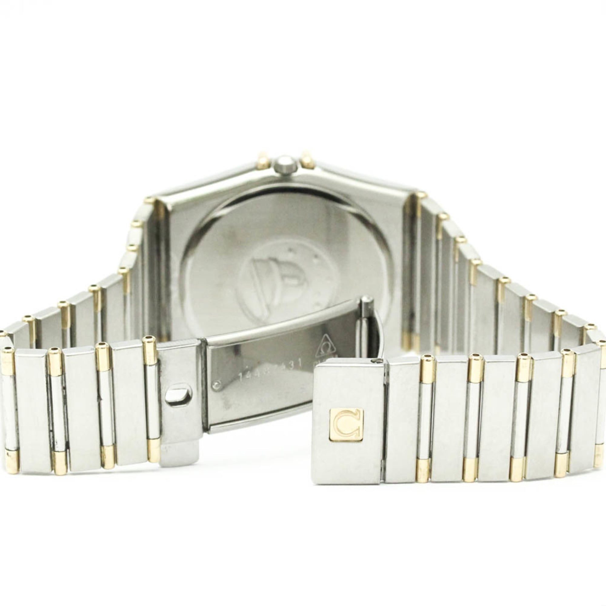 Omega Constellation Day-Date 18K Gold & Steel Quartz Mens Watch — O3961070