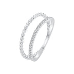 925 Sterling Silver Ring 6.0 Size with Pavé Setting CZ