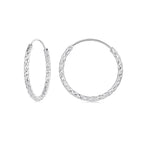 925 Sterling Silver Earrings Hoops 2.5 cm for Women