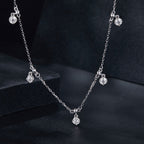 925 Sterling Silver 3mm Moissanite Necklace for Women