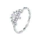 925 Sterling Silver Opal Nanometer Stone Ring Size 6.0 for Women