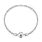 925 Sterling Silver CZ Pavé Setting Bracelet, Size 17.0 for Women