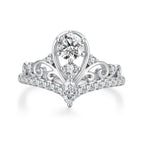 925 Sterling Silver 0.5 Carat Moissanite Ring in Size 6 for Women