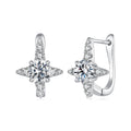 925 Sterling Silver White Gold Plated 0.50 Carat Moissanite Pavé CZ 1.3cm Earrings for Women