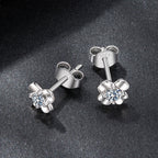 925 Sterling Silver Moissanite Earrings 0.6cm for Women