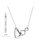 925 Sterling Silver Necklace with Pavé Setting CZ, 40+5cm, Plated White Gold, Women