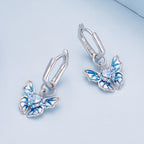 925 Sterling Silver Enamel Pavé Setting CZ Earrings for Women