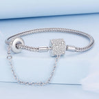 925 Sterling Silver Bracelet 17cm with Pavé Setting CZ for Women