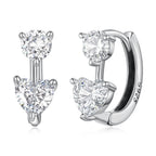 925 Sterling Silver Oxidized Silver Pavé CZ 1.2x0.6cm Hoop Earrings for Women