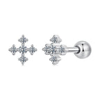 925 Sterling Silver Moissanite Earrings White Gold Plated 0.5cm for Women
