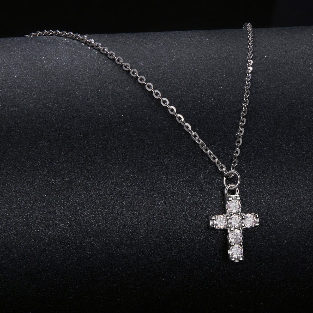 925 Sterling Silver Moissanite Pendant Necklace 40+5cm for Women