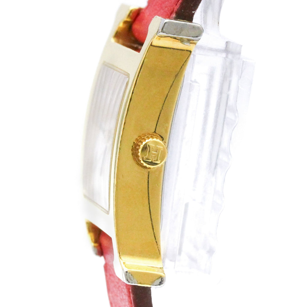 Hermès H Watch Gold Plated Leather Quartz Ladies Watch — HH1201-B