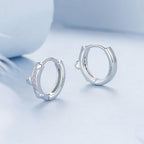 925 Sterling Silver Nano Opal Earrings for Women - White Gold Plated - 12x5mm
