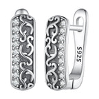 925 Sterling Silver Earrings with Pavé Setting CZ - 1.3m x 0.5m for Women