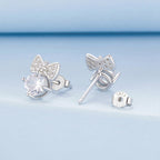 925 Sterling Silver Earrings with CZ and White Gold Plating for Women