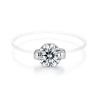 925 Sterling Silver White Gold Plated CZ Ring Size 6 for Women