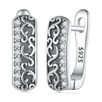 925 Sterling Silver Earrings with Pavé Setting CZ - 1.3m x 0.5m for Women