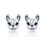 925 Sterling Silver Oxidized Enamel Earrings for Women 1*1cm