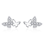 925 Sterling Silver Earrings with Pavé Setting CZ - 0.6*0.9cm