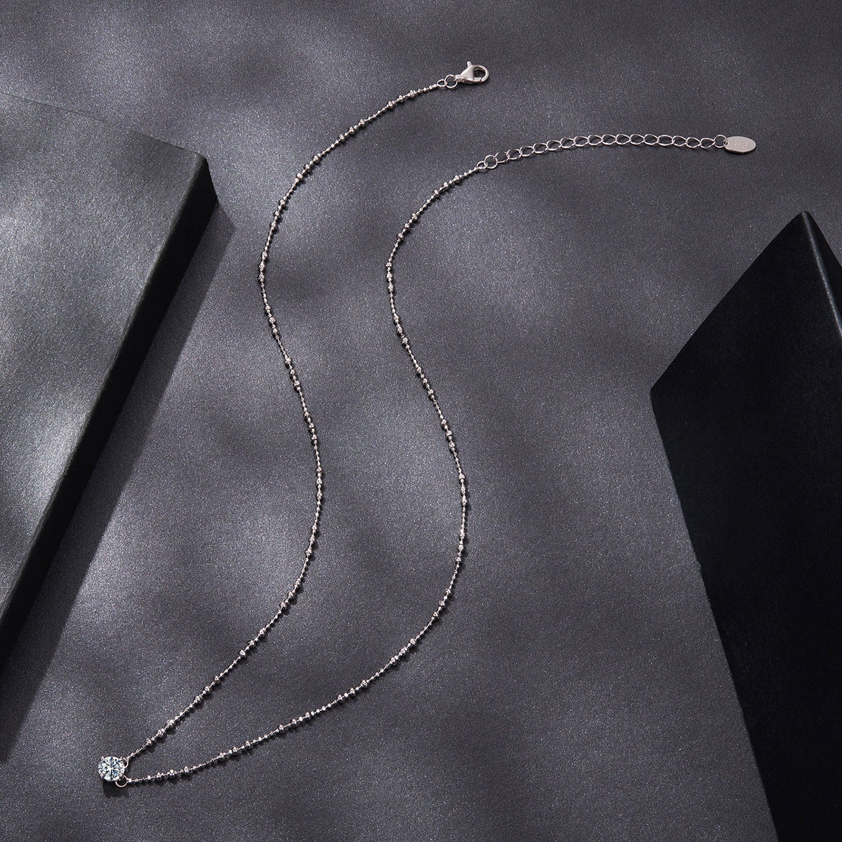 925 Sterling Silver 0.5 Carat Moissanite Necklace for Women