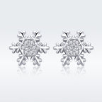 S925 Sterling Silver Earrings with CZ in Pavé Setting - 0.8*0.8cm for Women