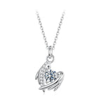 925 Sterling Silver Moissanite White Gold Plated Necklace for Women, Length 40+5cm